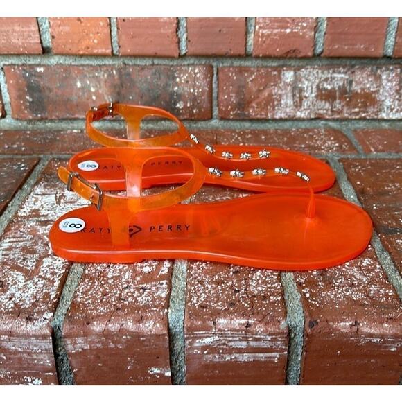 Katy Perry Collections Shoes - Katy Perry The Geli Stud Thong Sandals Starfish Fiery Orange Women’s 8 Jelly